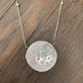 Celestial "moon phases" pave moon and starry sky disc necklace - sterling, gold vermeil