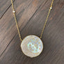 Celestial "moon phases" pave moon and starry sky disc necklace - sterling, gold vermeil