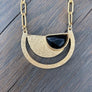 Crescent moon and gemstone "moon phases" necklace - brushed gold