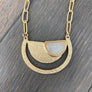 Crescent moon and gemstone "moon phases" necklace - brushed gold