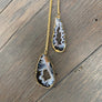 Geode slice toggle Y necklace - gold tone