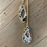 Geode slice toggle Y necklace - gold tone