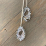 Geode slice toggle Y necklace - silver