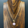 Wrap and toggle amethyst rose necklace - gold