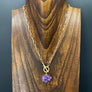 Wrap and toggle amethyst rose necklace - gold