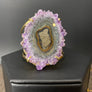 Amethyst/Jasper stalactite slice prong set cuff - gold - Renee Piatt Collection