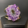 Amethyst/Jasper stalactite slice prong set cuff - gold - Renee Piatt Collection