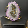 Amethyst/Jasper stalactite slice prong set cuff - gold - Renee Piatt Collection