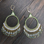 Beaded chandelier earrings - antique gold - Renee Piatt Collection
