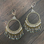 Beaded chandelier earrings - antique gold - Renee Piatt Collection