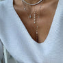 Bezel cz lariat necklace - sterling silver - Renee Piatt Collection