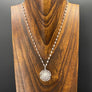Bezel cz necklace with sunburst - sterling silver - Renee Piatt Collection