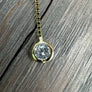 Bezel CZ solitaire threader earrings - sterling silver, gold vermeil - Renee Piatt Collection