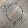 Black spinel bubble necklace with pavé cz star accents - Renee Piatt Collection