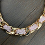 Braided leather/suede woven chain necklace - silver, gold - Renee Piatt Collection