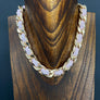 Braided leather/suede woven chain necklace - silver, gold - Renee Piatt Collection