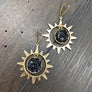 Celestial sun and druzy earrings - gold - Renee Piatt Collection