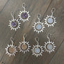 Celestial sun and druzy earrings - silver - Renee Piatt Collection