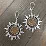 Celestial sun and druzy earrings - silver - Renee Piatt Collection