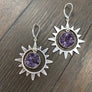 Celestial sun and druzy earrings - silver - Renee Piatt Collection