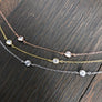 Dainty bezel cz layering necklace - sterling, gold, gunmetal - Renee Piatt Collection