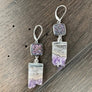Dark rainbow coated druzy + amethyst slice earrings - silver - Renee Piatt Collection