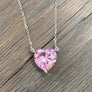 Dazzling large cz heart necklace - silver, gold - Renee Piatt Collection