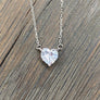 Dazzling small cz heart necklace - silver, gold - Renee Piatt Collection