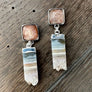 Desert Sand and sky long amethyst slice earrings - silver - Renee Piatt Collection