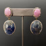Double sapphire earrings - oxidized sterling silver - Renee Piatt Collection