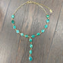 Emerald Y necklace - gold - Renee Piatt Collection