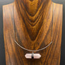 Ethereal faceted hanging quartz bar necklace - gunmetal - Renee Piatt Collection