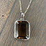 Gemstone rectangle pendant necklace - sterling silver - Renee Piatt Collection