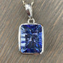 Gemstone rectangle pendant necklace - sterling silver - Renee Piatt Collection