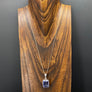 Gemstone rectangle pendant necklace - sterling silver - Renee Piatt Collection