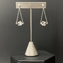 Geometric crystal cage earrings - silver - Renee Piatt Collection