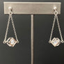 Geometric crystal cage earrings - silver - Renee Piatt Collection