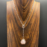 Geometrical gemstone drop Y necklace - silver - Renee Piatt Collection