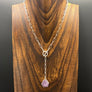 Geometrical gemstone drop Y necklace - silver - Renee Piatt Collection