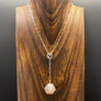 Geometrical gemstone drop Y necklace - silver - Renee Piatt Collection