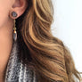 Tabasco geode stud earring with gemstone drop / silver