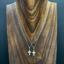 Small pave CZ cross - SS, gold vermeil