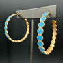 Hexagon resin hoops - gold tone