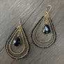 Seed bead teardrop earrings - gold