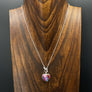 Pink oyster turquoise heart toggle necklace - sterling silver