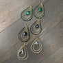 Seed bead teardrop earrings - gold