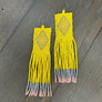 Seed bead long fringe earrings