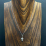 Small pave CZ cross - SS, gold vermeil