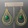 Seed bead teardrop earrings - gold
