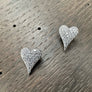 Small pavé heart studs - sterling silver, gold vermeil